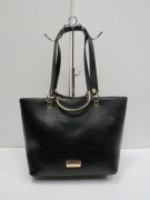 MONNARI Elegancka shopperka czarna croco D-388