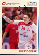 karta piłkarz ręczny Łukasz Gierak z autografem