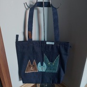KOTY smutne i wesołe-nowa torba z jeansu-na zamek-hand made-rękodzieło