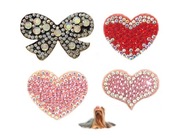 EKSKLUZYWNE SERDUSZKA KOKARDKI NA SPINKACH CYRKONIE * komplet 4szt 