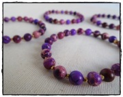 Bransoletka elastyczna kamienie naturalne 6mm jaspis cesarski fioletowy