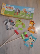 Drewniana Gra KRYKIET dla dzieci - zwierzątka