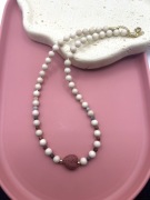 Naszyjnik handmade ~ kamień rzeczny ~ serce lawa ~ agat Alashan ~ hematyt