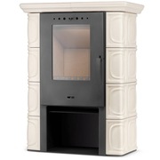 Piec kominek kaflowy koza ELDUR wkład kominkowy cappuccino ECO Design 2022