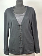 Kardigan Gerry Weber 53% jedwab silk czarny elegancki 44/46 2XL