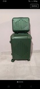 Zestaw Walizka podróżna na kółkach sztywna kabinowa kolor Zielony + kuferek