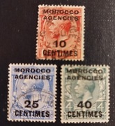 Kol.ang. MAROKO: 1917/24r. Mi 203; 205; 206. kas.