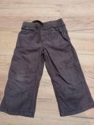 Cienkie spodnie materiałowe brązowe 92 kod557