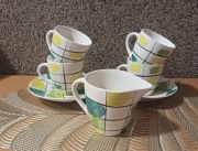 Filiżanki, spodki, mlecznik Pruszków pikasiak 