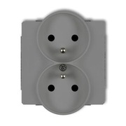 Gniazdo podwójne Karlik deco szary mat