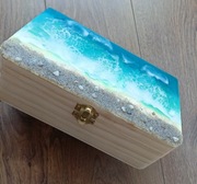 Szkatułka na biżuterię drobiazgi drewniane pudełko