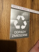 Naklejka Odpady Zmieszane 10cm x 13,5cm do segregacji śmieci