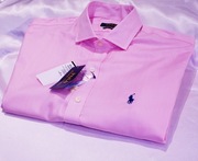Koszula Polo Ralph Lauren M 41 stretch różowa PRL purple label Japan twill