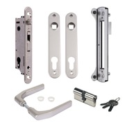 Locinox zestaw Fiftyset pod profil 50mm: zamek zaczep klamka szyld wkładka