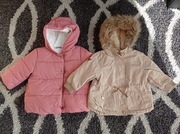 Kurtki zimowe dla dziewczynki r.80 (2 szt.)