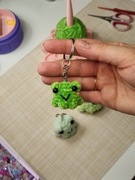 Brelok do kluczy pluszowa żaba żabka 