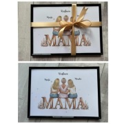 Personalizowany Portret MAMA | Prezent A4 | Imiona | 3 Kolory Ramek