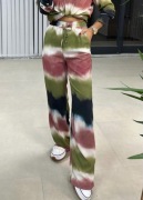 Zara spodnie damskie proste długie szerokie tie dye gumka letnie zwiewne XS