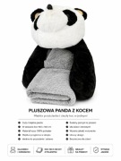 Pluszowa Panda z Kocem 100x160 cm | Miękka Przytulanka | Idealny Prezent