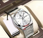 Zegarek Męski elegancki poedagar na bransolecie pudełko biały datownik