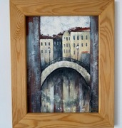 Wenecja oryginalny obraz w drewnianej ramie.
