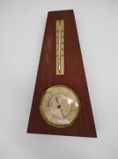 Duża drewniana stacja pogodowa termometr barometr 