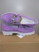 Gabor mokasyny skórzane 40, NOWE zamsz fiolet