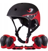 Kask XIAPIA czarny rekin regulowany dla dzieci. Rozmiar S + Ochraniacze.(K2