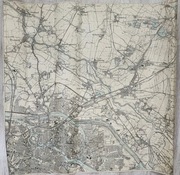 Stara oryginalna mapa niemiecka Breslau (Wrocław) i okolice