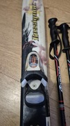 Narty Rossignol 93cm, wiązania Rossignol od 05-2,5 DIN + kijki Nordica 80  