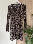 Wzorzysta sukienka Primark w liście długi rękaw r. 42 (XL)