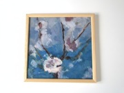 Oryginalny Obraz Olejny "Kwiaty śliwy"