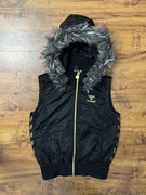 Bezrękawnik z kapturem z kieszeniami kamizelka czarna Hummel 12 lat 152 cm