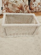 Polska Wiklina Nowy biały kosz koszyk wiklinowy 30 cm x 17cm x wys 17 cm