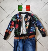 kurtka bomberka bluza zasuwana w kwiaty  floral