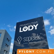 Pylon reklamowy totem  baner LED  3 metrowy