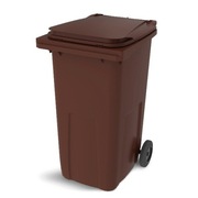 POJEMNIK NA ŚMIECI ODPADY POJEMNIKI 240L BRĄZ