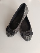 Baleriny czarne z srebrno-czarnym brokatem Michael Kors rozm. 33