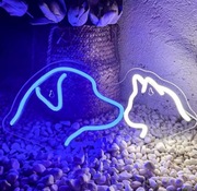 NEON KOT I PIES LAMPKA LED USB DO POKOJU DZIECIĘCEGO 3 KOLORY