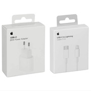 ORYGINALNA SZYBKA ŁADOWARKA DO APPLE IPHONE 20W+KABEL USB-C LIGHTNING 1M