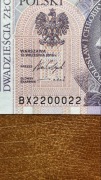 20 zł złotych RADAR UNC banknot BX 2200022