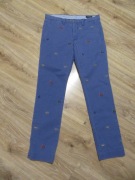 RALPH LAUREN POLO męskie niebieskie spodnie chino slim hafty vintage_31/32