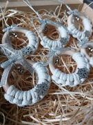 Zestaw BOX ozdoby świąteczne zawieszki na choinkę makrama 6 sztuk