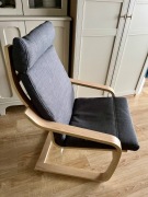 IKEA Poang fotel krzesło z poduszką szarą Skiftebo - NOWY