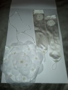 Torebka komunijna różyczka I rękawiczki 