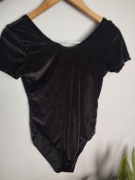 Czarne welurowe body s 36 eleganckie