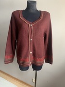 Sondre Norwegian sweter damski kardigan wełniany scandi 100 % wełna wool XL