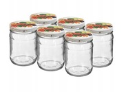 Słoik twist off 500 ml z kolorową zakrętką fi82/6 - 6szt.