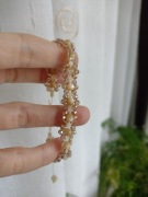 Bransoletka Kwiatki z Muszli i Kryształków - makrama