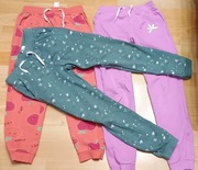 Zestaw 3 pary bawełniane spodnie dresowe 134